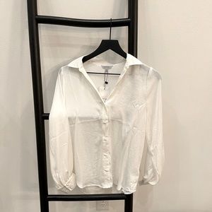 Naked Zebra white button down top size small!